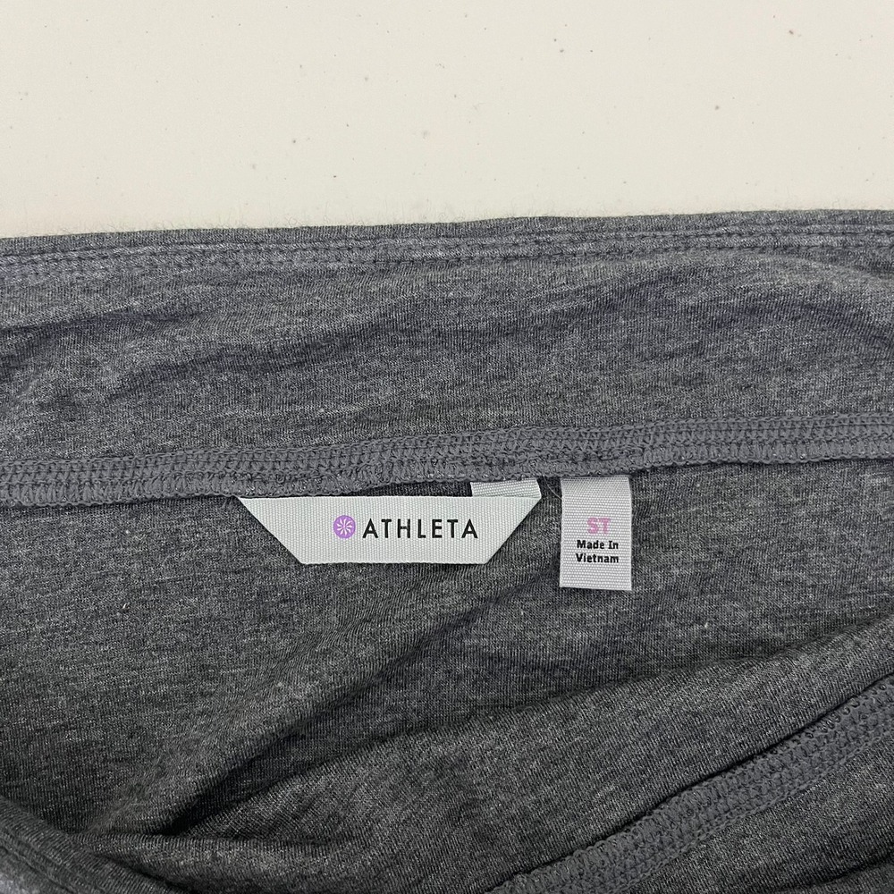 Athleta Women Heather Gray Ruched Side Stretch Skirt Small Tall - Picture 7 of 11